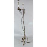 Two wrought iron lamp standards and a pair of gilt metal lamp standardshttps://www.gorringes.co.uk/