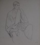 William Rothenstein (1872-1945)pencil drawingPortrait of a seated Indian gentlemansigned