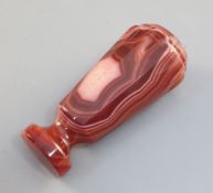 A large red stained agate desk seal, with blank matrix, 4.5in.https://www.gorringes.co.uk/news/