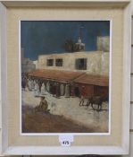 English Schooloil on canvasStreet scene in Algiers15.5 x 12in.