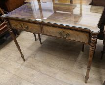 A Hepplewhite style mahogany writing table, W.113cm