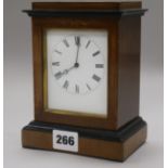 A Victorian mahogany cased eight day mantel timepiece H.17cm, W 13cm