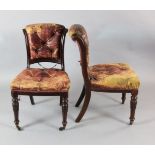 A set of twelve Victorian mahogany dining chairs with the label of Cowton & Sons Ltd, covered with