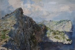 Roy AbellwatercolourCliffs at Formentor, Majorcasigned16 x 23in.