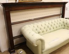 A George III oak plate rack, with dentil cornice and three open shelves, W.7ft 8in. H.4ft 5in.