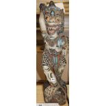 A Thai carved temple figure H.80cm