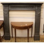 A 19th century cast iron fire surround, W.150cm