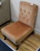 A Victorian buttonback nursing chair