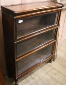 A Globe Wernicke mahogany three section bookcase, W.87cm