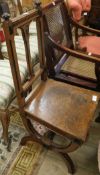 A Pugin style inlaid walnut chair