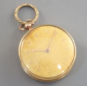 An 18ct gold open faced gentleman's pocket watch, Thomas Wingman, St James's Street, London, No.