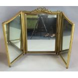 A Victorian gold painted triptych dressing table mirror 2ft 8in. x 4ft 7in.https://www.gorringes.