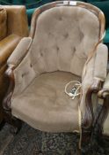 A Victorian mahogany framed tub chair