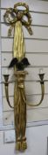 A 19th century giltwood twin branch light H.40ins