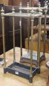 Two Victorian brass umbrella stands, W.25cm and 30cm