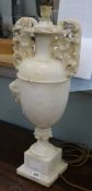 An alabaster lamp base