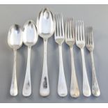 An extensive canteen of Old English pattern plated flatware all with Crewe monogram comprising 26