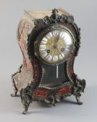 An early 20th century French red boullework mantel clock 9.75in. (lacks top)https://www.gorringes.