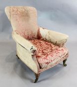 A Victorian mahogany deep seat armchair on octagonal legs with brass castershttps://www.gorringes.