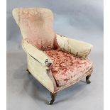 A Victorian mahogany deep seat armchair on octagonal legs with brass castershttps://www.gorringes.