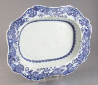 An 18th century Chinese export blue and white deep dish 16.5in.https://www.gorringes.co.uk/news/