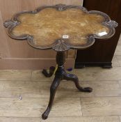 An oval topped mahogany wine table, W.74cm