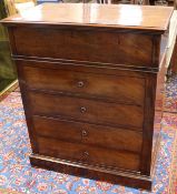 A 19th century French mahogany wash stand, converted to a writing desk, W.2ft 8in.