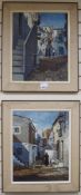 Juan Van Gentpair of oils on canvasSpanish street scenessigned19.5 x 15.5in.