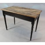 A Heal & Sons pine top ebonised side table 3ft 6in.https://www.gorringes.co.uk/news/west-horsley-