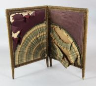 A Victorian two fold screen with brocade panels H.3ft W. 2ft 11in. per panelhttps://www.gorringes.