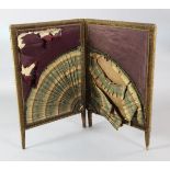 A Victorian two fold screen with brocade panels H.3ft W. 2ft 11in. per panelhttps://www.gorringes.