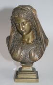 A bronze bust signed 'Marle'