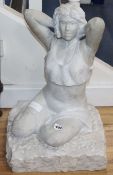 A marble figure of a lady H.48cm