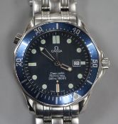 A gentleman's stainless steel Omega Seamaster Professional quartz wrist watch (currently not