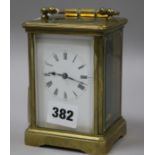 An E.G.L carriage timepiece 5ins