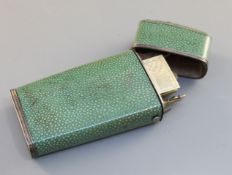 A George IV shagreen instrument case by William Elliot, London, circa 1825, fitted with 9