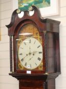 A late 18th century banded mahogany 8 day longcase clock H.215cm