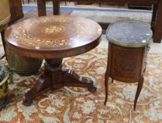 Marquetry table W.97cm