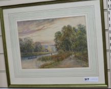 L. LewiswatercolourRiver landscapesigned and dated '0410 x 14in.