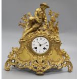 A French gilt clock, height 31.5cm