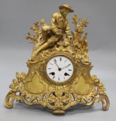 A French gilt clock, height 31.5cm