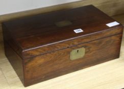 A Victorian rosewood writing slope height 16cm width 43cm