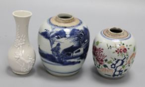 Three Chinese vases