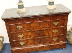 A French Empire marble topped secreaitre chest W.75cm