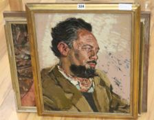 Alan Crisp2 oils on boardPortraits of gentlemen, one signed and dated '62 and a watercolour of woman