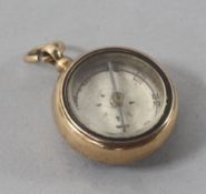A late Victorian 15ct gold and sardonyx set compass pendant, 20mm.