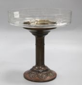 An Arts & Crafts copper tazza, height 26cm
