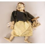 A puppet, a Copeland jug and a Clarice Cliff bowl, puppet H.41cm, jug 7.5in.