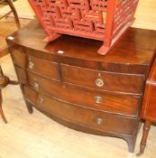 A mahogany bowfront chest of drawers, W.100cm