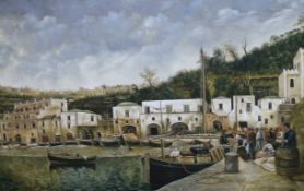 Continental Schooloil on canvasMediterranean harbour scene24 x 36in.